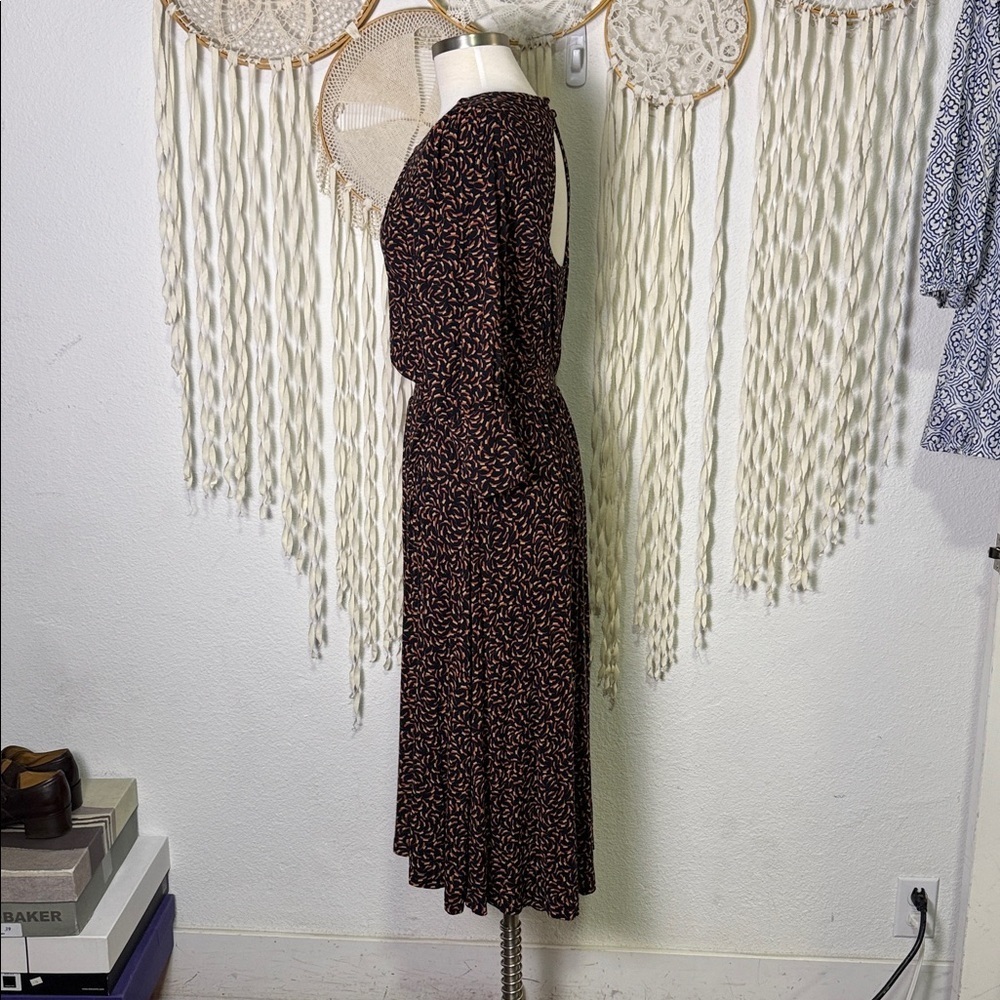 Anthropologie | Maeve Chatham Brown and Black Jersey Knit Midi Dress Size S - Picture 5 of 11